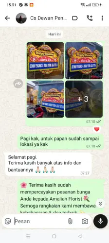 Testimonial Papan Bunga Pernikahan bitung